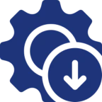 Hourglass emblem on blue shield